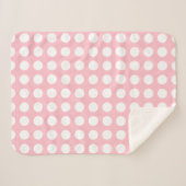 Weiß auf rosa Große horizontale Polka-Punkte Sherpadecke (Vorderseite (Horizontal))
