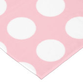 Weiß auf rosa Große horizontale Polka-Punkte Tischdecke (Schrägansicht)