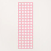 Weiß auf rosa Große horizontale Polka-Punkte Yogamatte (Vorderseite)