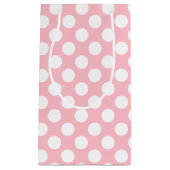 Weiß auf rosa große Polka-Punkte Kleine Geschenktüte (Vorderseite)