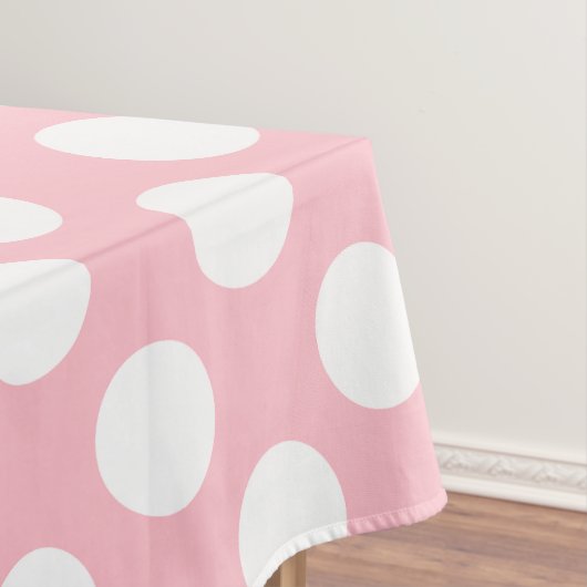 Weiß auf rosa große Polka-Punkte Tischdecke (Beispiel)