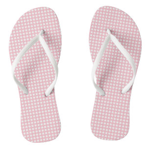 Weiß auf rosa Kleine horizontale Polka-Punkte Badesandalen