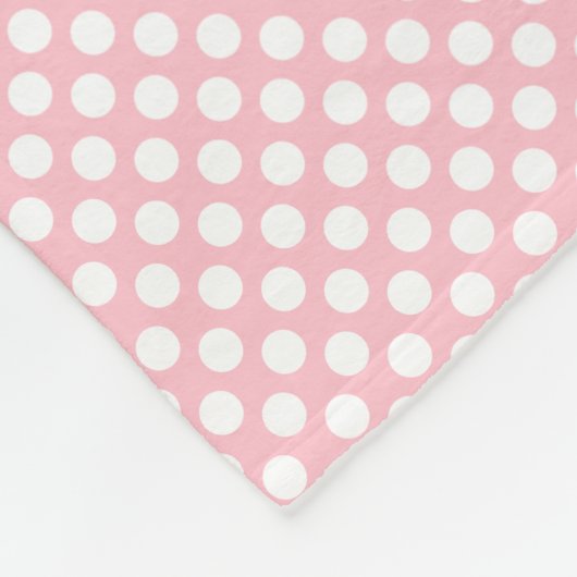 Weiß auf rosa kleine Polka-Punkte Fleecedecke (Ecke)