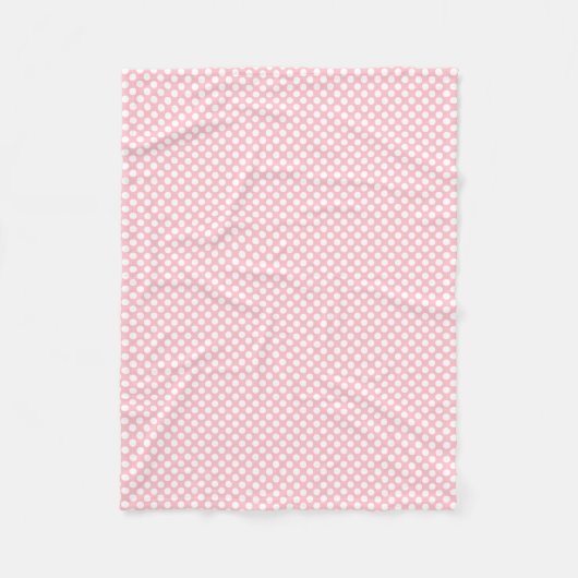 Weiß auf rosa kleine Polka-Punkte Fleecedecke (Vorderseite)