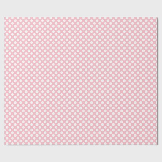 Weiß auf rosa kleine Polka-Punkte Geschenkpapier (Flach)