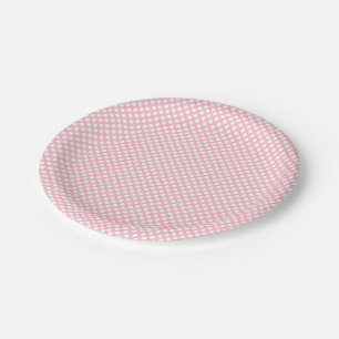 Weiß auf rosa kleine Polka-Punkte Pappteller