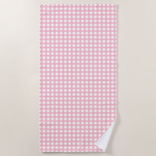 Weiß auf rosa mittelgroße, horizontale Polka-Punkt Strandtuch