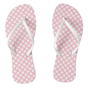 Weiß auf rosa mittelgroße Polka-Punkte Badesandalen