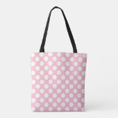 Weiß auf rosa Polka Dots Muster Tasche (Rückseite)