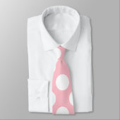 Weiß auf rosa Riesengröße Polka Dots Neck Tie Krawatte (Gebunden)