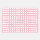 Weiß auf Rosa Unterschiedliche Größen Horiz. Polka Geschenkpapier Set (Vorderseite 2)