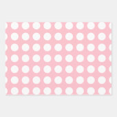 Weiß auf Rosa Unterschiedliche Größen Horiz. Polka Geschenkpapier Set (Vorderseite)