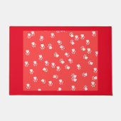 WEISS AUF ROT  FUßMATTE (Vorderseite)