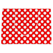 Weiß auf rot große Polka-Punkte Geschenktüte (Vorderseite)