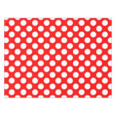 Weiß auf rot große Polka-Punkte Tischdecke (Vorderseite (Horizontal))