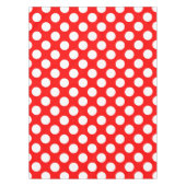 Weiß auf rot große Polka-Punkte Tischdecke (Vorderseite)