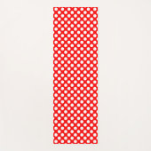 Weiß auf rot große Polka-Punkte Yogamatte (Vorderseite)