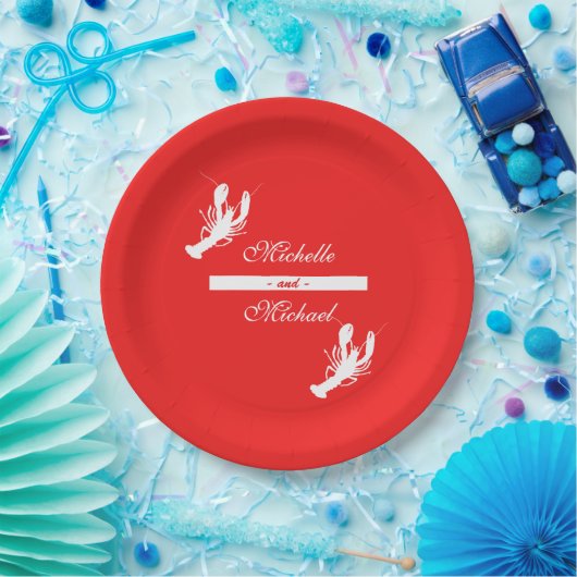 Weiß auf rotem pappteller (Party)