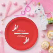 Weiß auf rotem pappteller (Party)