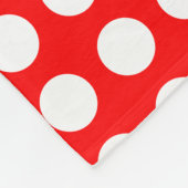 Weiß auf roten, großen horizontalen Polka-Punkten Fleecedecke (Ecke)