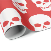 Weiß auf Roten Skullen Geschenkpapier (Rolleneckpunkt)