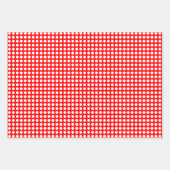 Weiß auf roten verschiedenen Größen Horizontal Pol Geschenkpapier Set (Vorderseite 3)