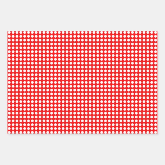 Weiß auf roten verschiedenen Größen Horizontal Pol Geschenkpapier Set (Vorderseite 3)