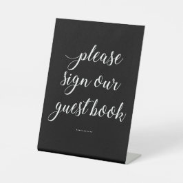 Weiß auf schwarz Bitte unterschreiben Sie unsere G Sockelschild