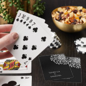 Weiß auf Schwarz-Blüh-Hochzeit Spielkarten (In Situ)