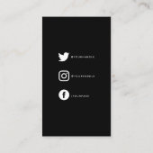 Weiß auf schwarz, dein Logo, soziale Links Begleitkarte (Rückseite)