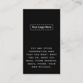 Weiß auf schwarz, dein Logo, soziale Links Begleitkarte (Vorderseite)