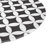 Weiß auf Schwarz Diamond geometrischem Muster Schneidebrett (Ecke)