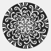 Weiß auf Schwarz-Geblüht Aufkleber (Vorderseite)