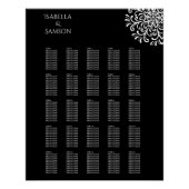 Weiß auf schwarz Geblüht Sitzkarte Poster (Vorderseite)