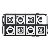 Weiß auf schwarz geometrischem Muster Case-Mate iPhone Hülle (Rückseite (Horizontal))