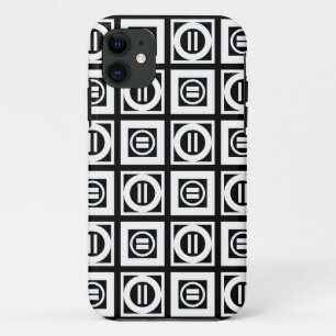 Weiß auf schwarz geometrischem Muster iPhone 11 Hülle