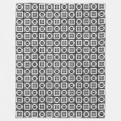 Weiß auf schwarz geometrischem Muster Fleecedecke (Vorderseite)