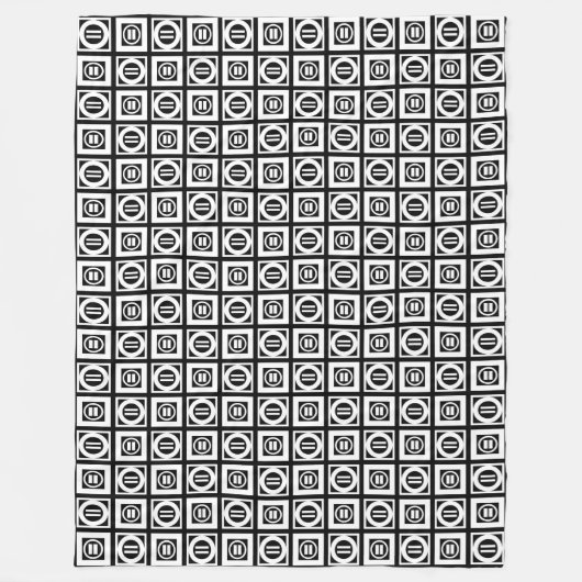 Weiß auf schwarz geometrischem Muster Fleecedecke (Vorderseite)