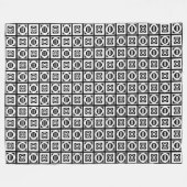 Weiß auf schwarz geometrischem Muster Fleecedecke (Vorderseite (Horizontal))