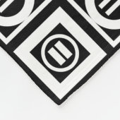 Weiß auf schwarz geometrischem Muster Fleecedecke (Ecke)
