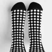 Weiß auf Schwarz Groß Horiz. Polka Dots Socks Socken (Oben)