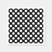 Weiß auf schwarz-großformatigen Polka Dots Paper Serviette (Vorderseite)