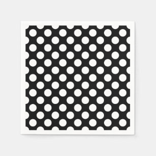 Weiß auf schwarz-großformatigen Polka Dots Paper Serviette