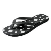 Weiß auf Schwarz Polka Dot Muster Badesandalen (Schrägansicht)