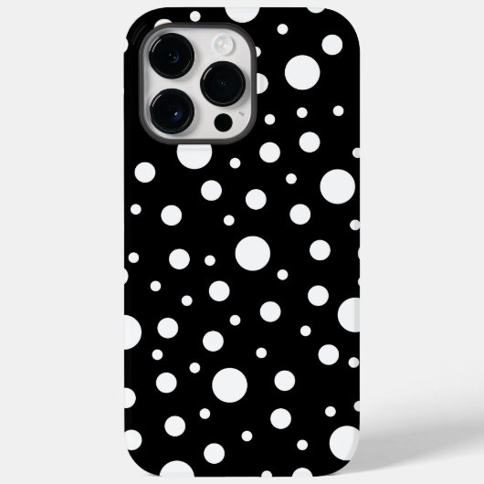 Weiß auf Schwarz Polka Dot Muster Case-Mate iPhone Hülle (Rückseite)