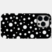 Weiß auf Schwarz Polka Dot Muster Case-Mate iPhone Hülle (Rückseite (Horizontal))