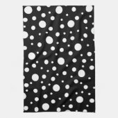 Weiß auf Schwarz Polka Dot Muster Geschirrtuch (Vertikal)