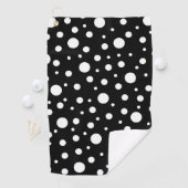 Weiß auf Schwarz Polka Dot Muster Golfhandtuch (Insitu)