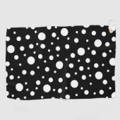 Weiß auf Schwarz Polka Dot Muster Golfhandtuch (Horizontal)