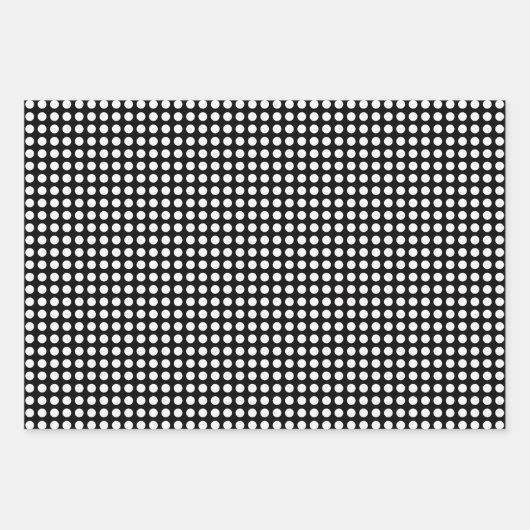 Weiß auf Schwarz Unterschiedliche Größen Horiz. Po Geschenkpapier Set (Vorderseite 3)